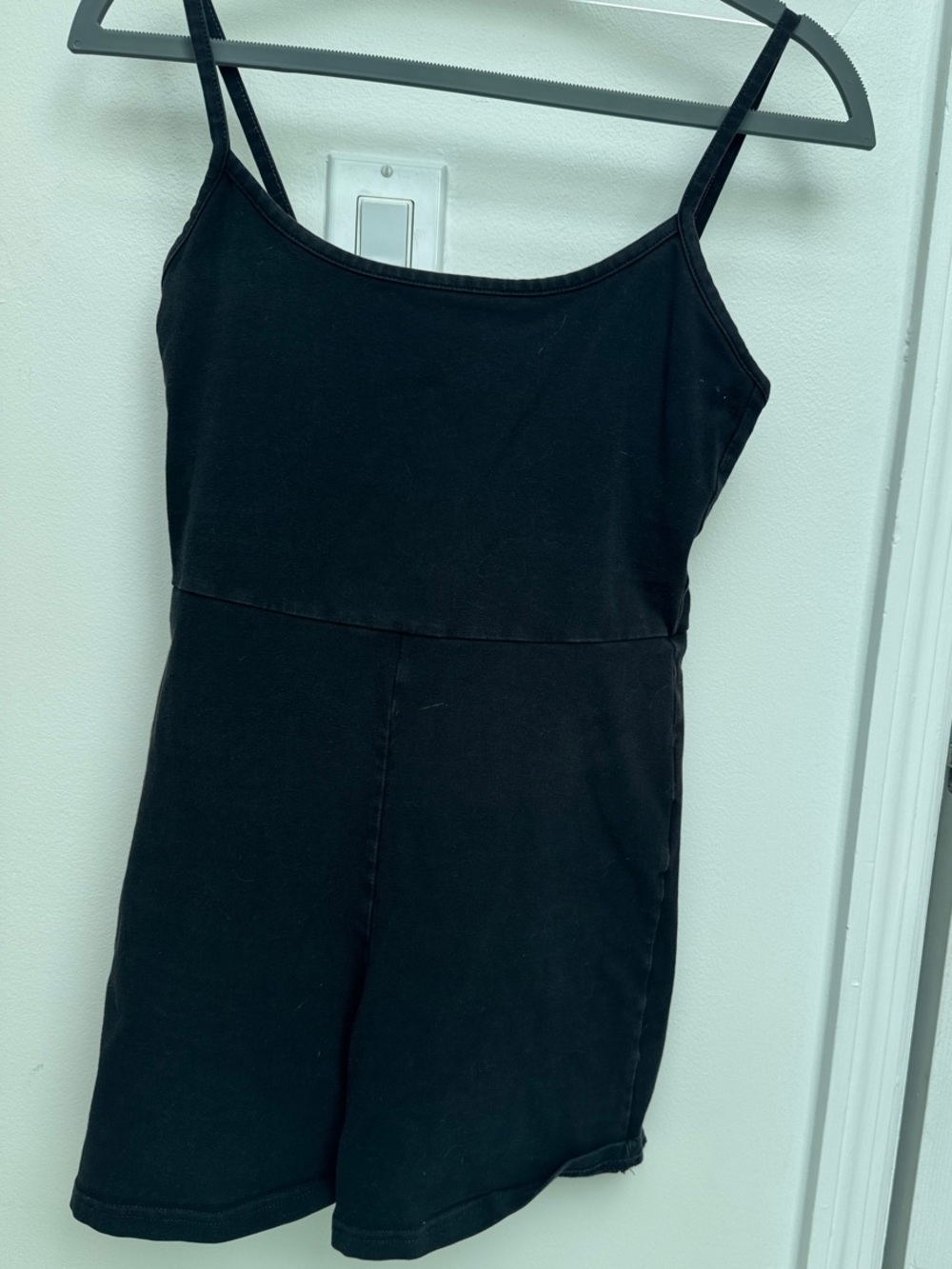 Madewell Black Spaghetti-Strap One-Piece Romper